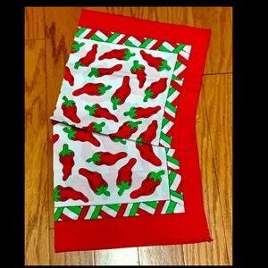 Vintage 1970s New Old Stock 21" Square Cotton Red Chili Pepper Bandana Hanky